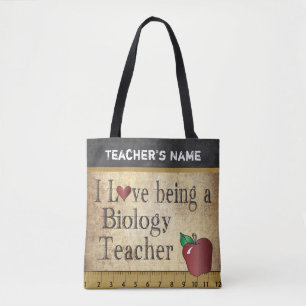 Tote Bag Aimer être professeur de biologie   nom DIY