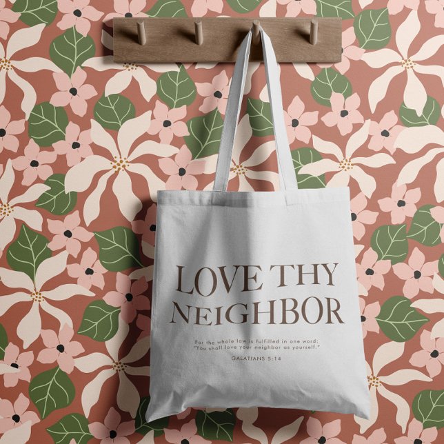 Tote Bag Aimez votre voisin | Vêtements esthétiques chrétie (Créateur téléchargé)