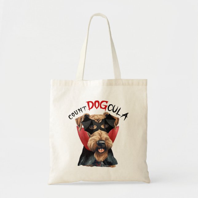 Tote Bag Airedale Terrier Vampire Trick ou traitement Hallo (Devant)