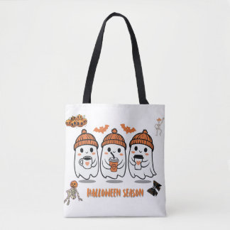 Tote Bag aison Halloween – fantômes café mignons