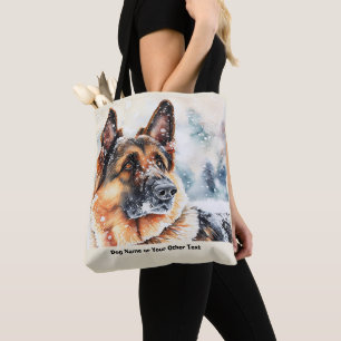 Tote Bag Ajouter le nom Changer le texte, berger allemand d