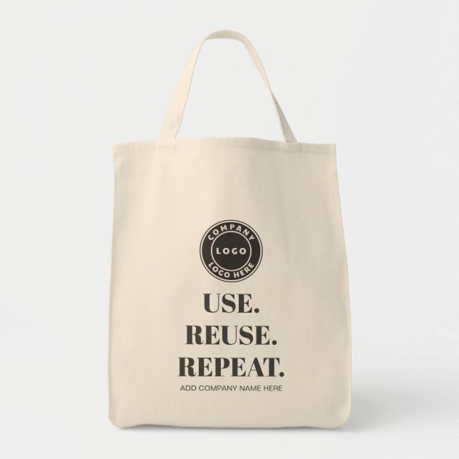 Tote Bag Ajouter un logo d'entreprise Slogan et nom de soci (Devant)