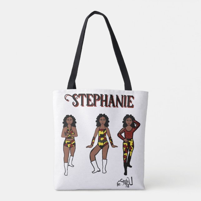 Tote Bag Ajouter un nom Danseur Rouge Jaune Camo #1 (Dos)