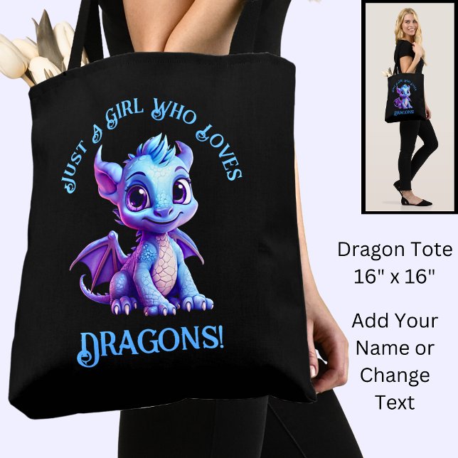 Tote Bag Ajouter un nom Texte - Juste une fille qui aime le (Créateur téléchargé)