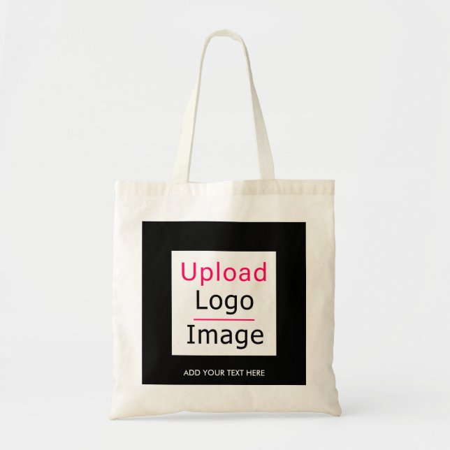 Tote Bag Ajouter votre logo et texte personnalisé Moderne B (Devant)