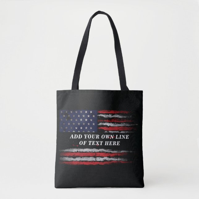 Tote Bag Ajouter votre propre texte sur grunge American fla (Devant)