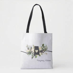 Tote Bag Alabama État Personnalisé votre ville natale Rusti