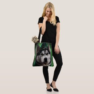 Tote Bag Alaskan Malamute chien en robe de fête St. Patrick