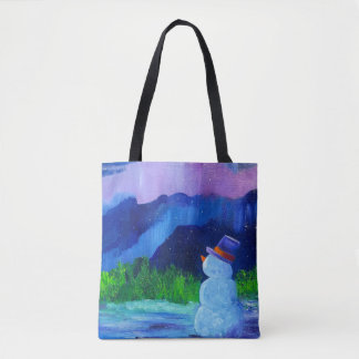 Tote Bag Alaskan Snowmen Canvas Tote