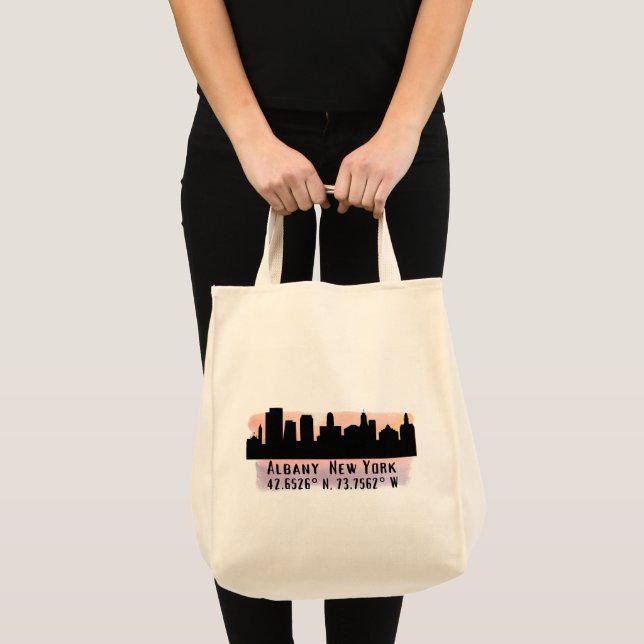 Tote Bag Albany NY City Skyline (Devant (produit))
