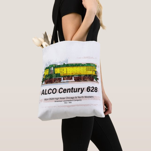 Tote Bag Alco C-628 Diesel Locomotive et drapeau américain (De près)