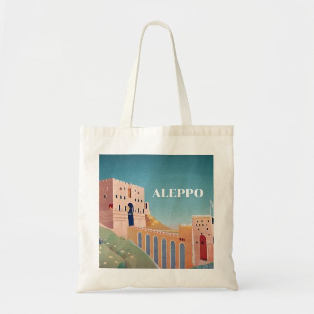 Tote Bag Aleppo Citadel art illustré Rechercher un analyseu (Devant)