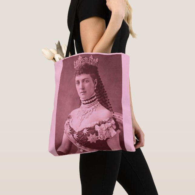 Tote Bag Alexandra du Danemark en rose (De près)
