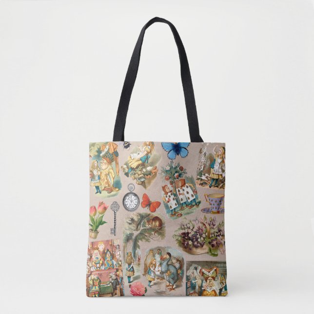 Tote Bag Alice à Wonderland Cheshire Cat Characters (Devant)