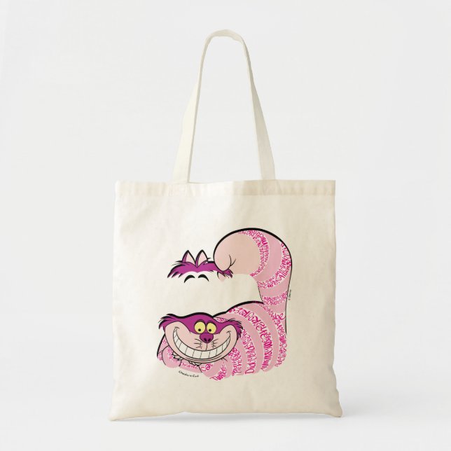 Tote Bag Alice à Wonderland | the Cheshire Cat en texte (Devant)