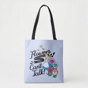 Tote Bag Alice au pays des merveilles  Alice et les fleurs