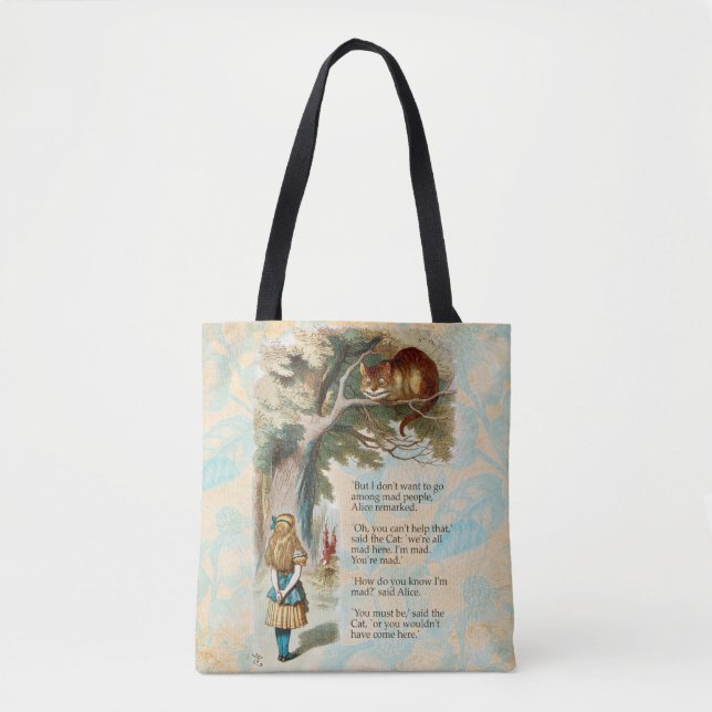 Tote Bag Alice au pays des merveilles Cheshire Cat Mad (Devant)