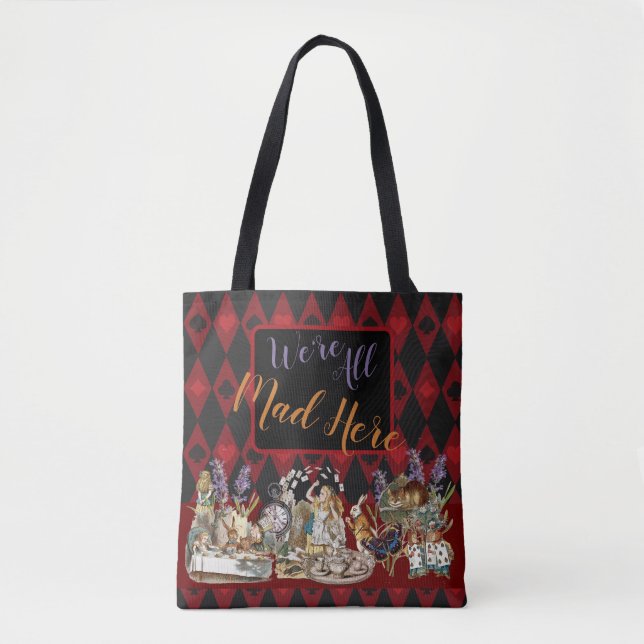 Tote Bag Alice au pays des merveilles Mad Cheshire Chat (Devant)