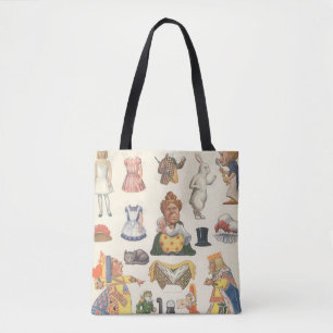 Tote Bag Alice au pays des merveilles, poupée Vintage en pa