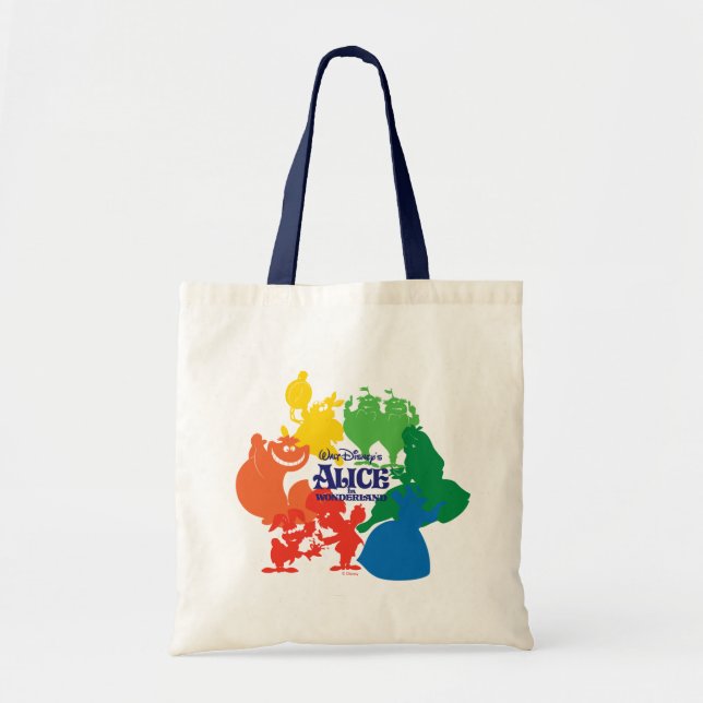 Tote Bag Alice au pays des merveilles - Silhouettes de cara (Devant)