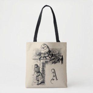 Tote Bag Alice au pays des merveilles vintage, Humpty Dumpt