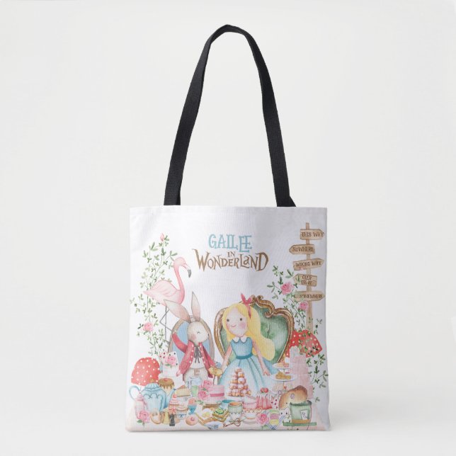 Tote Bag Alice Aventures dans Woderland Anniversaire Tea Pa (Devant)