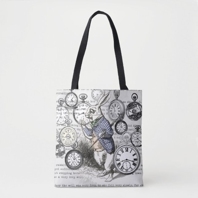 Tote Bag Alice de lapin blanc au pays des merveilles (Devant)