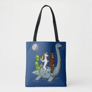 Tote Bag Alien Bigfoot Unicorn équitation Loch Ness Monster