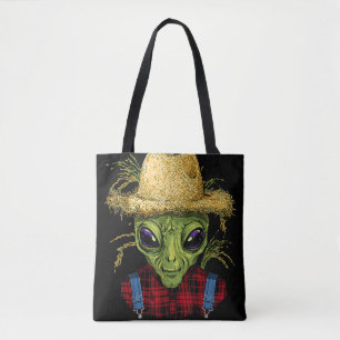 Tote Bag Alien Farmer UFO Alien Espace extra-atmosphérique
