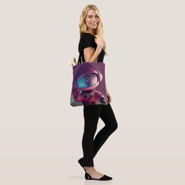 Tote Bag Alien rose minuscule (Sur le modèle)