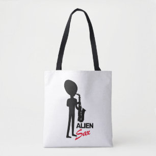 Tote Bag Alien Sax, musicien extraterrestre