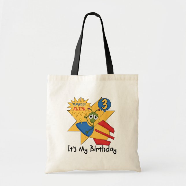 Tote Bag Alien spatial 3ème anniversaire Tshirts et cadeaux (Devant)