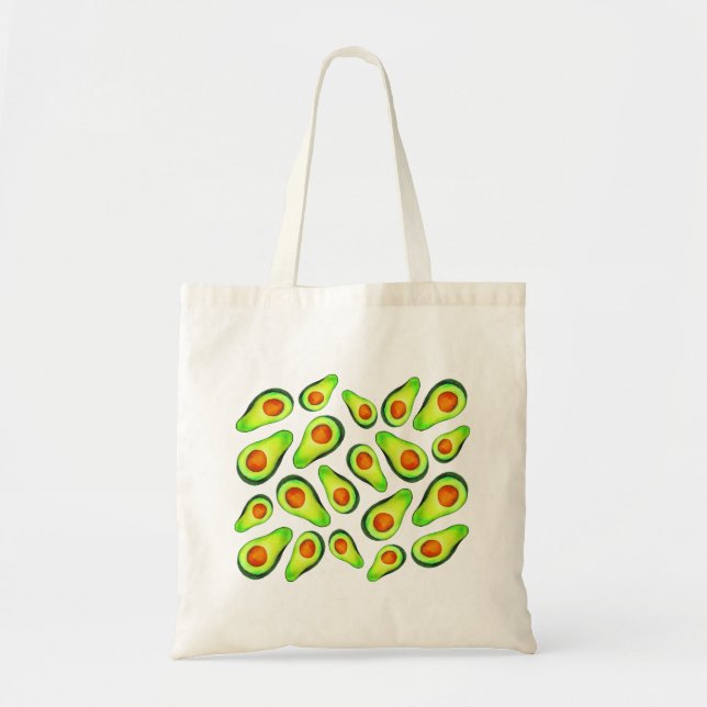 Tote Bag Alimentation de fruits de santé vert Avocado (Devant)