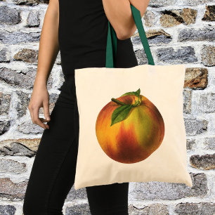 Tote Bag Aliments Anciens Fruits, Pêche Biologique Mûre ave