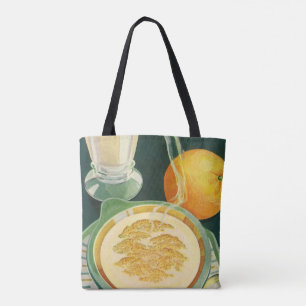 Tote Bag Aliments de santé vintage, boissons, petit-déjeune
