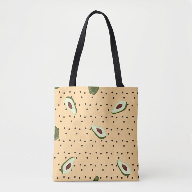 Tote Bag Aliments sains. Motif d'avocat sans fil, avocat  (Devant)