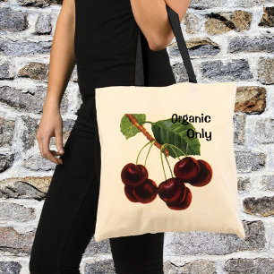 Tote Bag Aliments vintages de fruits, Cerises mûres d'un ar