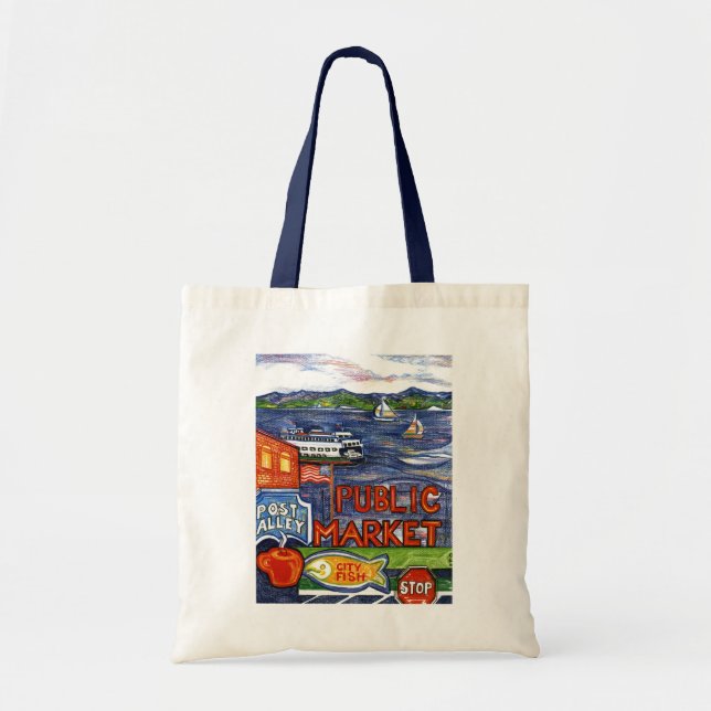 Tote Bag Allée de courrier avec le ferry (Devant)