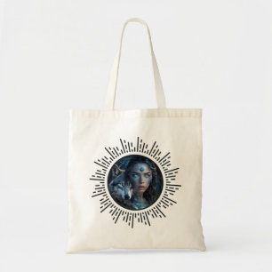 Tote Bag Alliance céleste du loup et de la belle femme