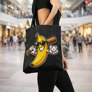 Tote Bag Allons Bananes Baseball Rétro Banane Drôle