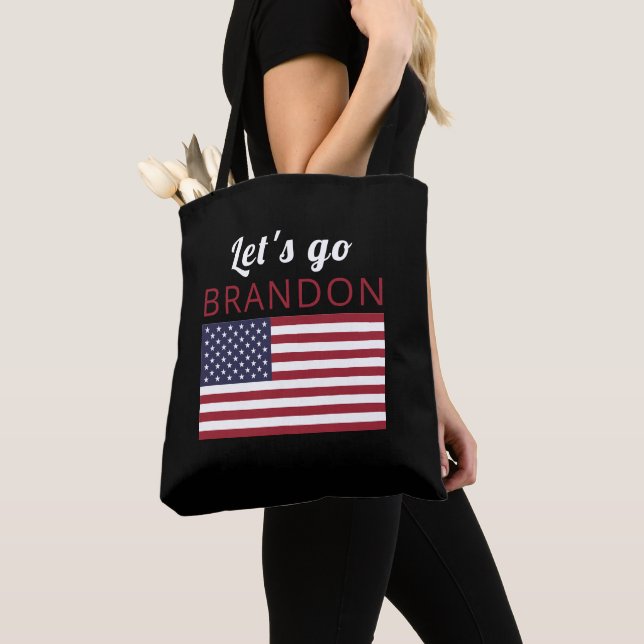Tote Bag Allons Brandon, American Flag (De près)