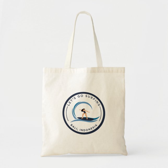 Tote Bag Allons faire du surf à Bali, Indonésie (Devant)
