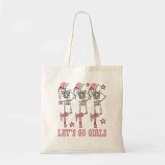 Tote Bag Allons-y les filles dansant squelette cowgirl ente