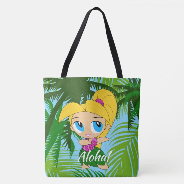 Tote Bag Aloha Honeys Hawaiian Hula Girl Beach Bag (Devant)