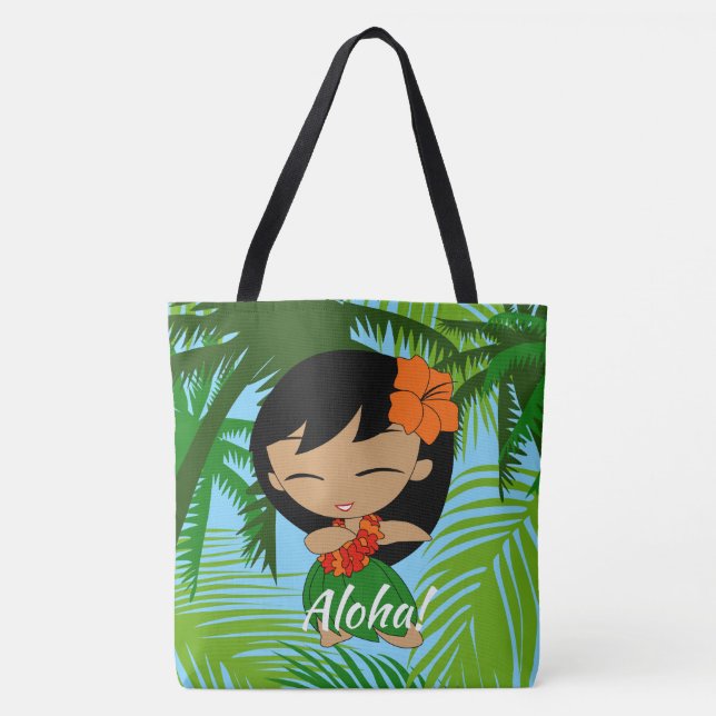 Tote Bag Aloha Honeys Hawaiian Hula Girl Beach Bag (Devant)