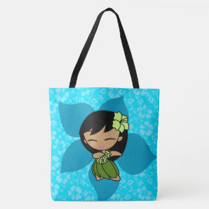 Tote Bag Aloha Honeys Hawaiian Turquoise Hula Girl Beach sa