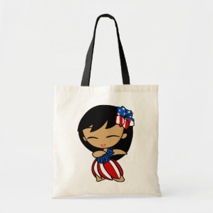 Tote Bag Aloha Honeys Patriotique Hula Girl Bags & Tots