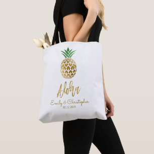 Tote Bag Aloha Tropical Hawaiian Pineapple Wedding Favorise
