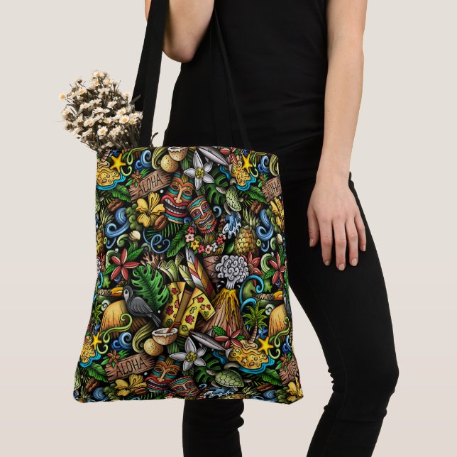Tote Bag ALOHA Tropical - REGARDEZ ! (De près)