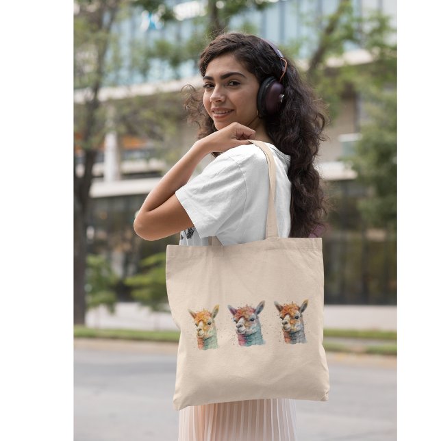 Tote Bag Alpacas d'aquarelle (Créateur téléchargé)